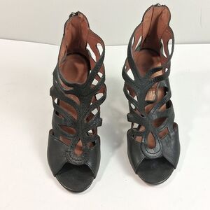 Latitude Femme Gladiator Sandal Heels 6.5   Elegant Black Cutout Women's Heels